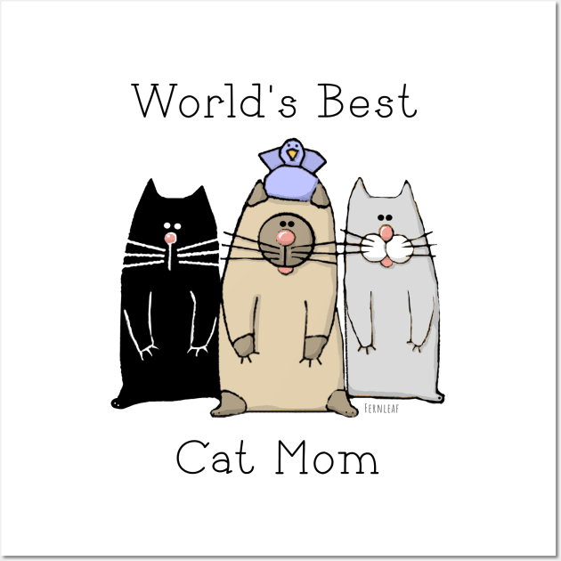 World's Best Cat Mom Wall Art by sfernleaf